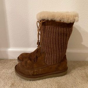 ❌SOLD❌ UGG brown mid-calf shearling boots size 6